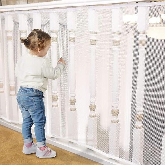 10ft x 3ft White Mesh Banister Guard for Baby Safety - Picture 1 of 4